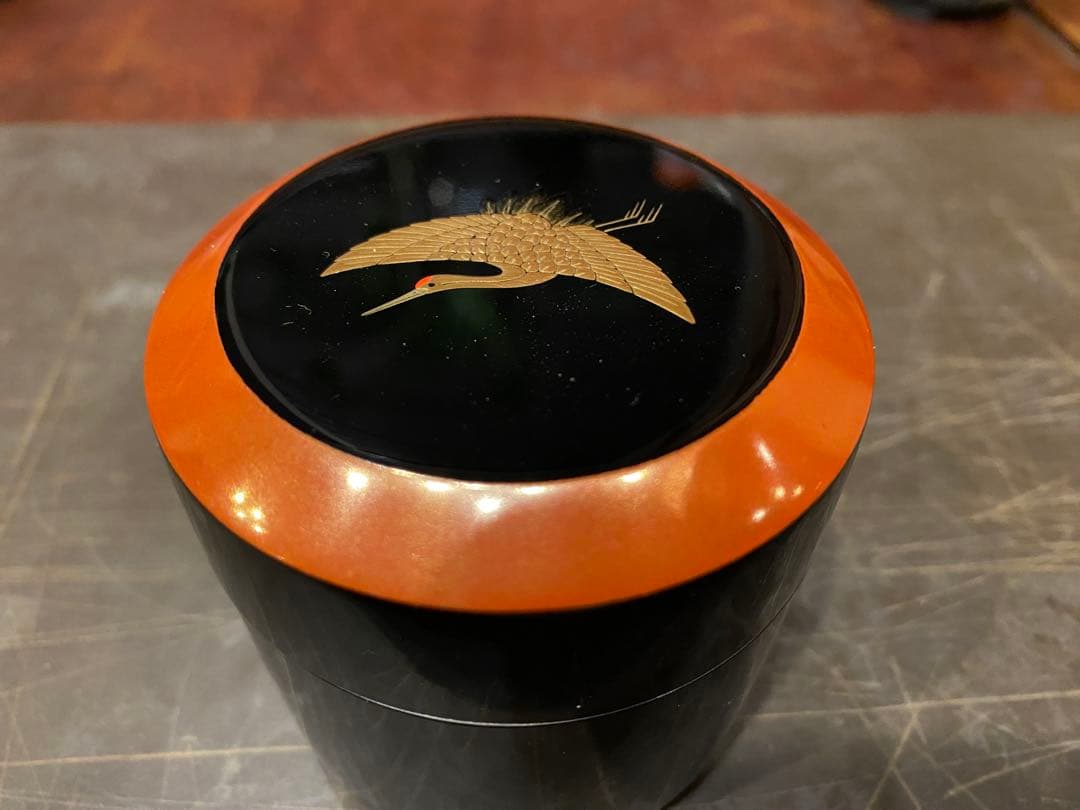 輪島塗 棗 蒔絵・鶴紋 鈴谷鐵五郎作 茶道具・ヴィンテージ レア - メルカリ