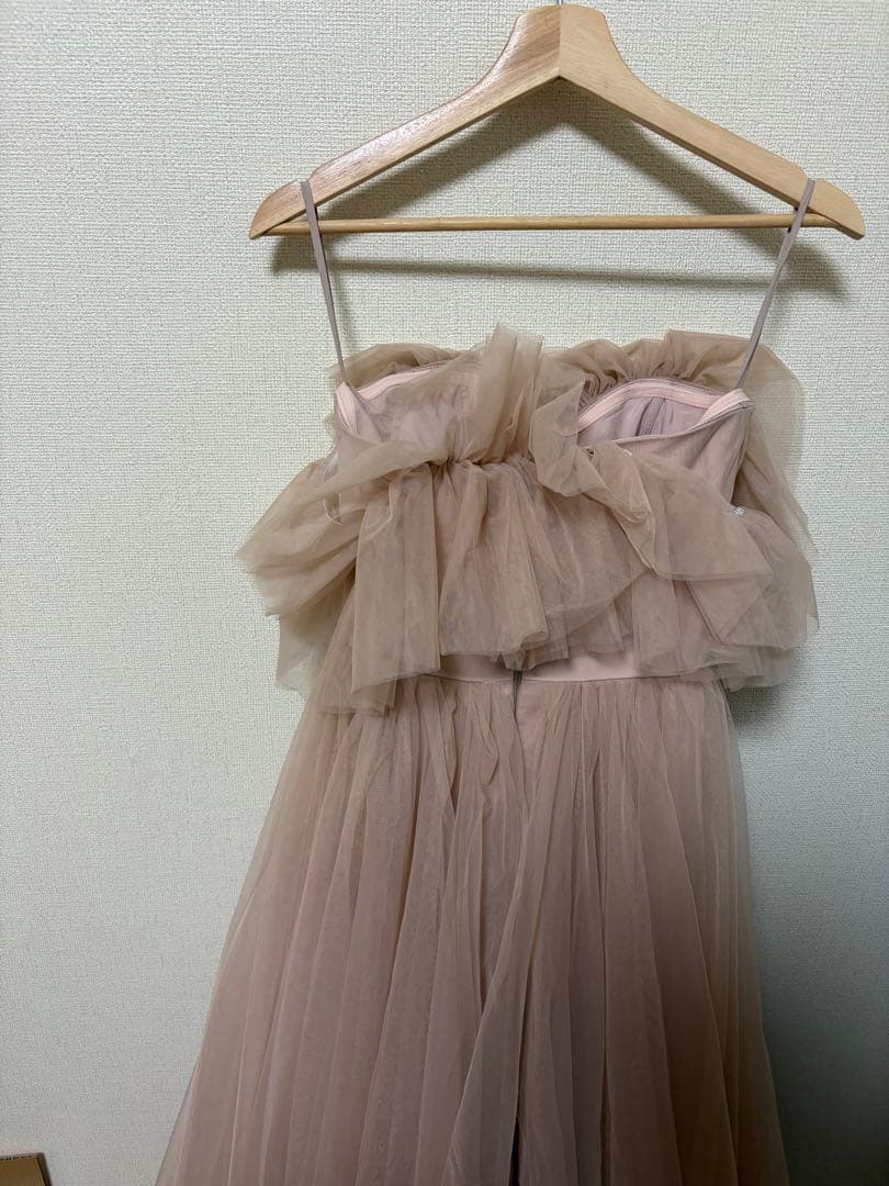 「ペグミ」ドレスプロダクション　 フリル オフショルダー チュールドレス