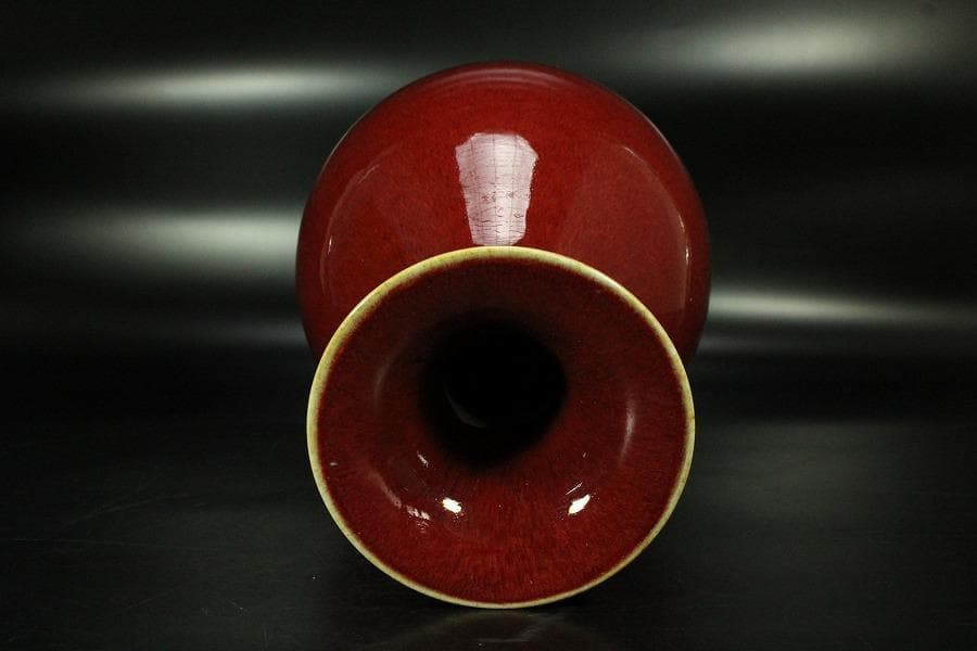 中国美術 釉裏紅 瓶 美品(K-HA504)