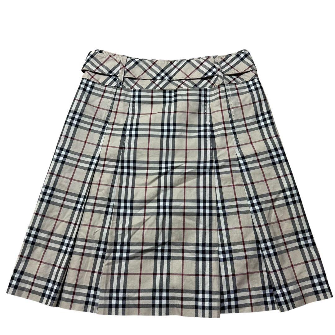 バーバリーブルーレーベル スカート ノバチェック ベルト ベージュ 38サイズ