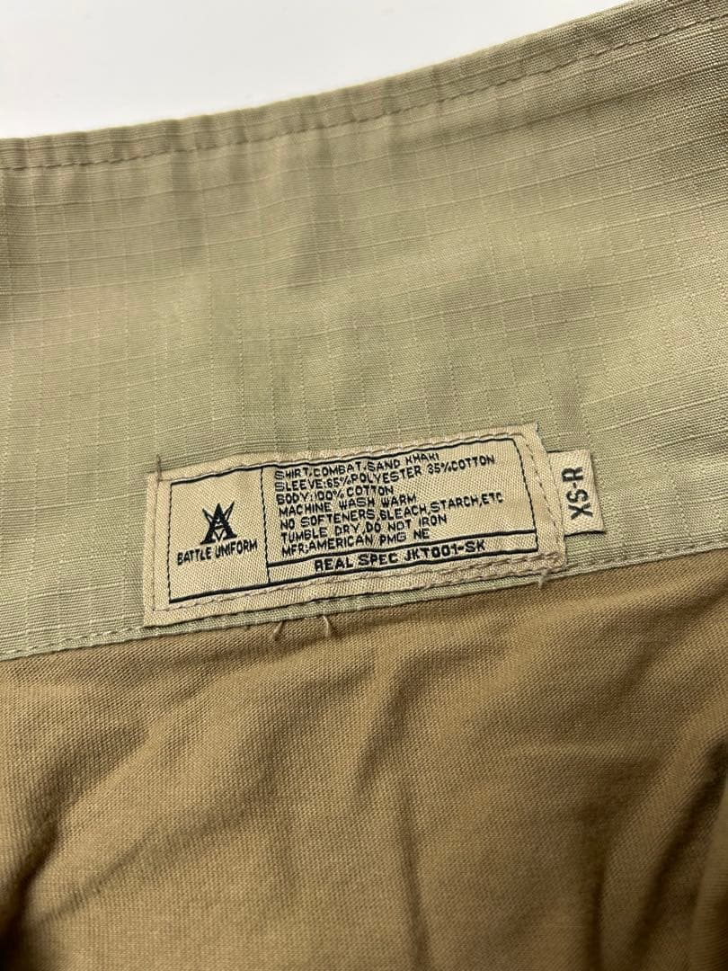 カーキ ハーフジップ ミリタリーシャツ コンバットシャツ XS-Rサイズ