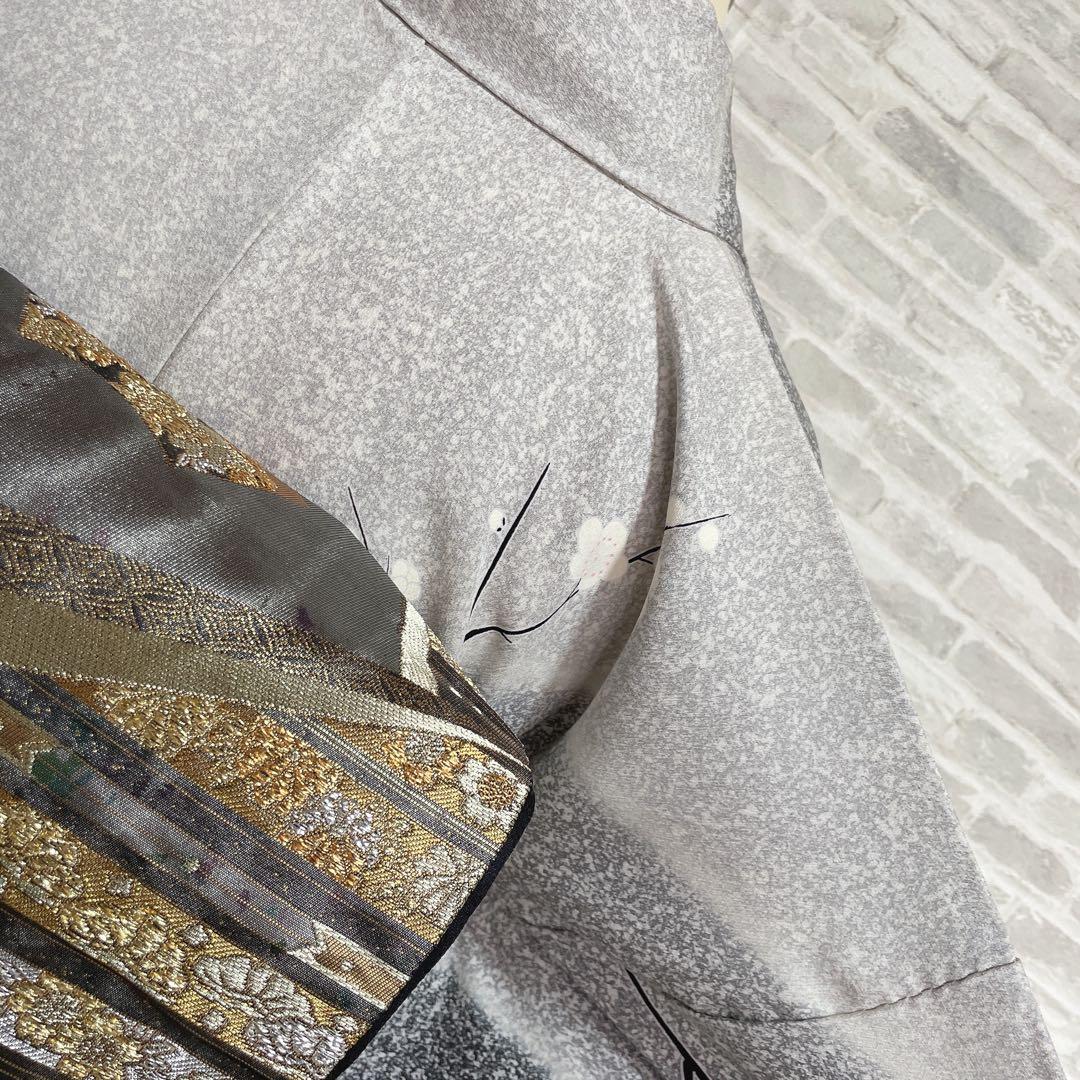 訪問着 フルセット 桜の木 菊 流水 金彩加工 叩き染 入学式 卒業式 I2