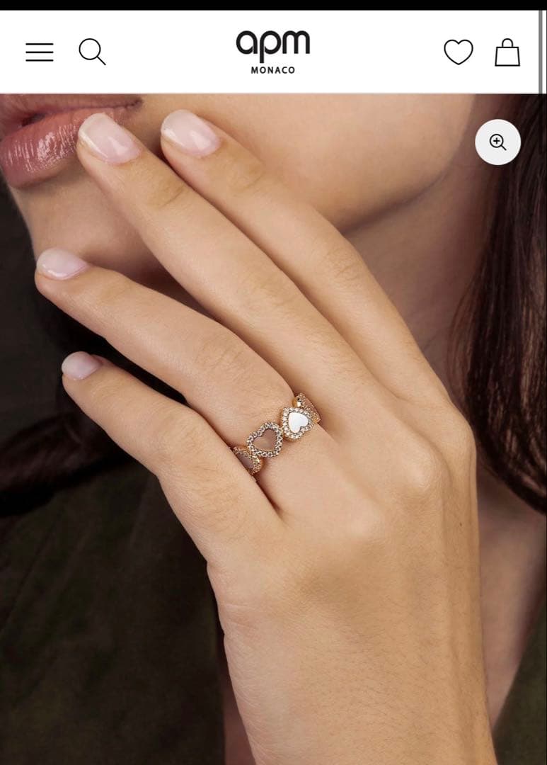 APM monaco ピンクマザーオブパール ハートリング