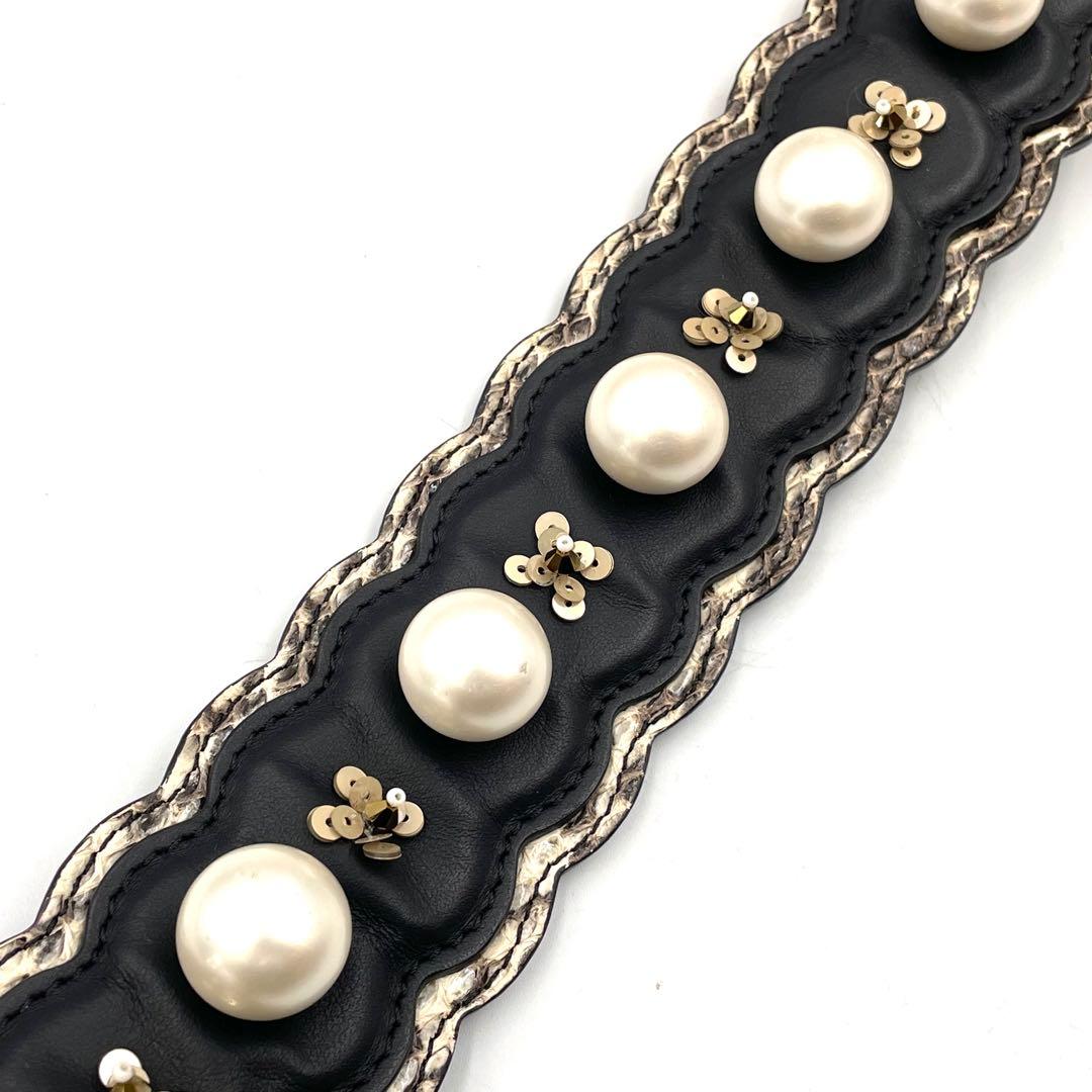 《未使用級》フェンディ ストラップユー ショルダーベルト パール パイソン 本革