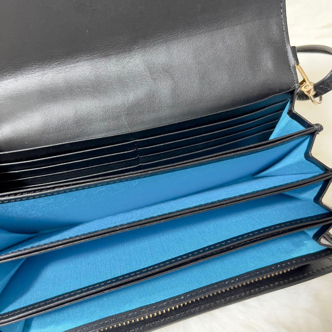 ADMJ ウォレットバッグ 長財布 2way スワロフスキー ビジュー ブラック