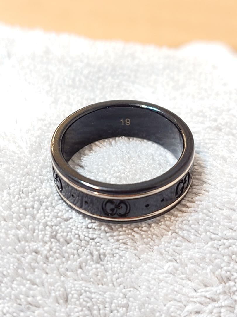 GUCCI アイコンブラックリング サイズ19