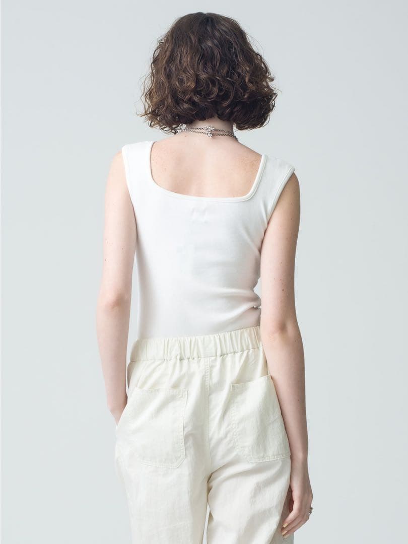 未使用　Ron Herman ロンハーマン ベアリブタンクトップ　ブラック　S