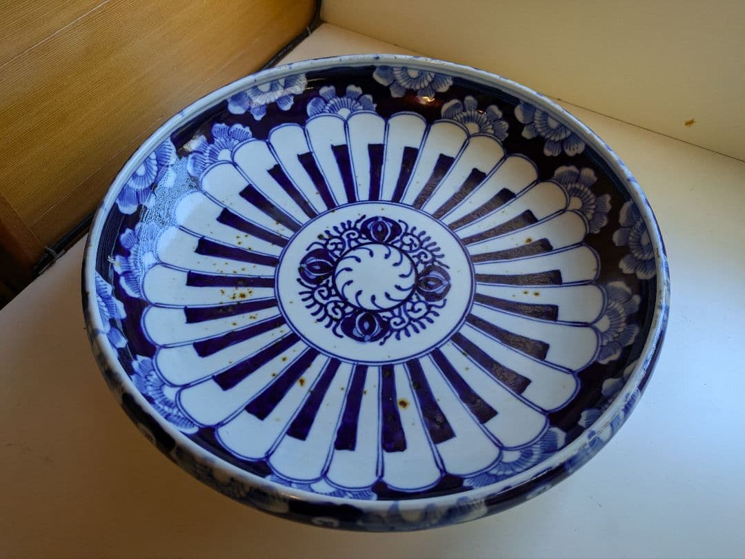 大鉢　骨董　染付　モダン