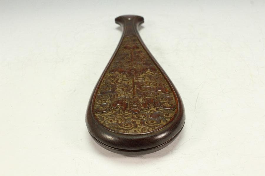 中国美術 花梨 刻 雲蝙蝠紋 秤 測り具(K-A911) - メルカリ