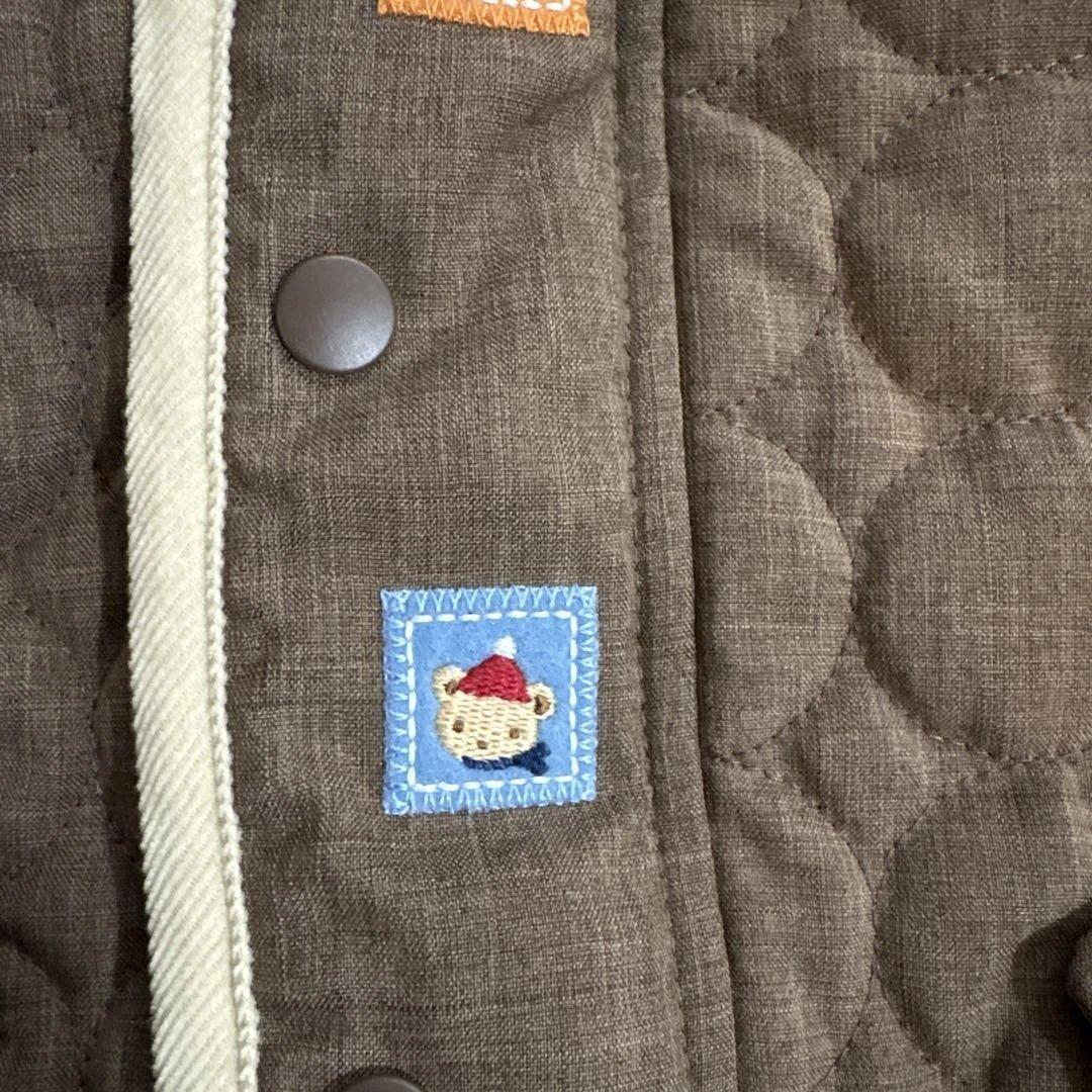 未使用familiarファミリア 裏起毛中綿キルティングカバーオール 茶色 80