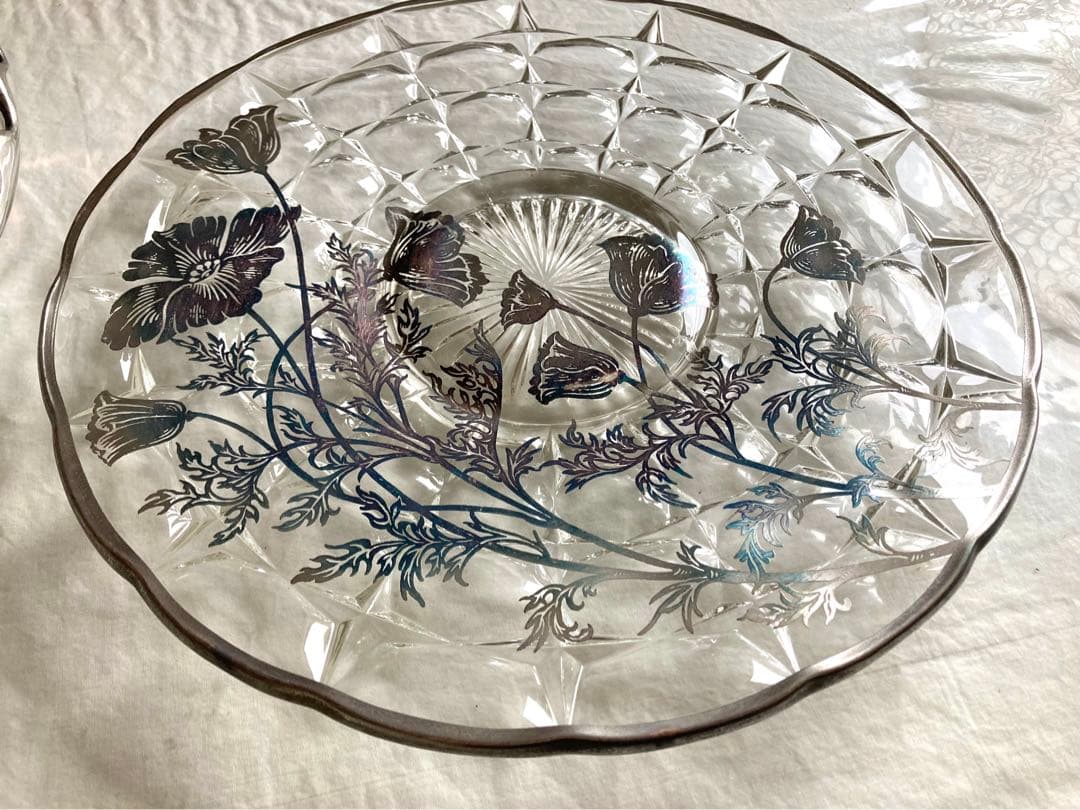 アンティークガラスの大皿