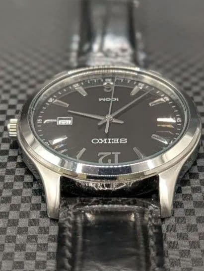 SEIKO セイコー デイト クォーツ ブラック文字盤 6N42-00B0