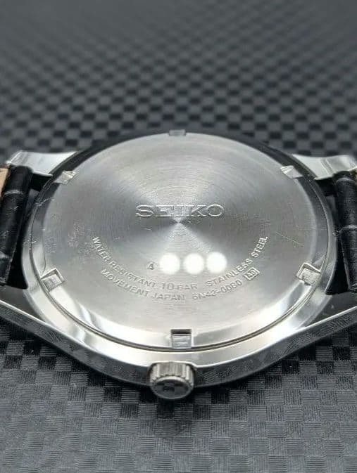 SEIKO セイコー デイト クォーツ ブラック文字盤 6N42-00B0