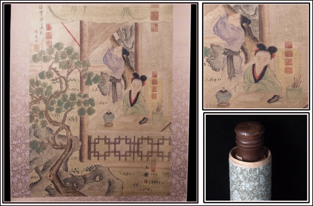 骨董掛け軸】人物図 中国夏珪 南宋時代 肉筆保證 AK708A12-2