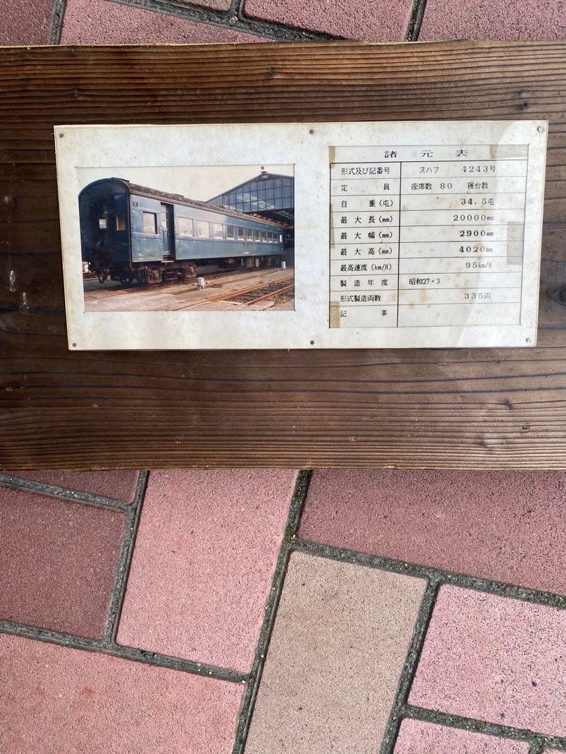 国鉄夜行寝台普通列車ながさき長崎銘板幡生工場　ながさき愛称板　スハフ42 43