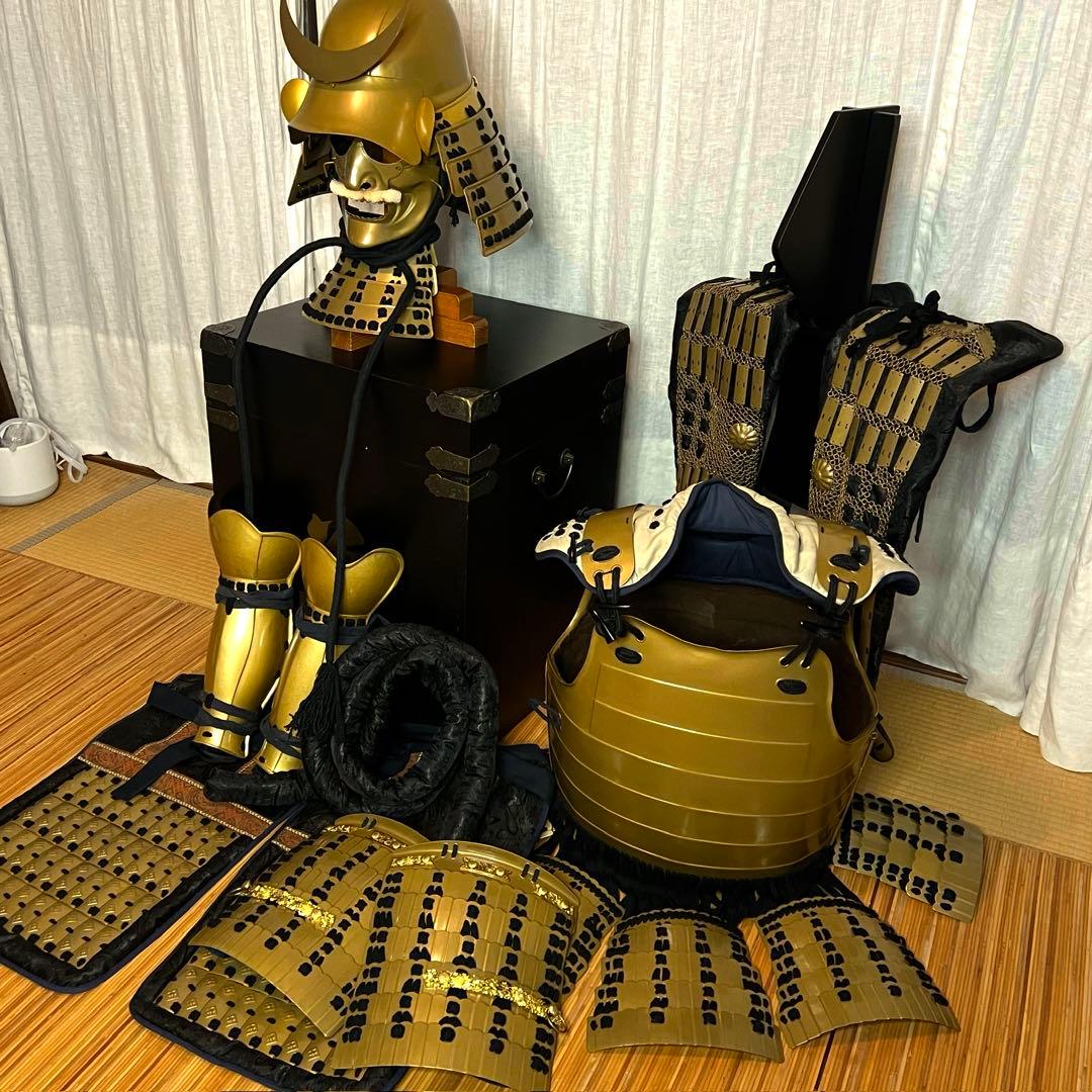 【環境大切さま専用】金陀美仏具足 鉄鎧【等身大•甲冑】鎧櫃、鎧立て 付き 一式