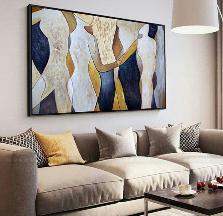 純正な手描きの油絵の客間の現代風の装飾画の抽象壁画