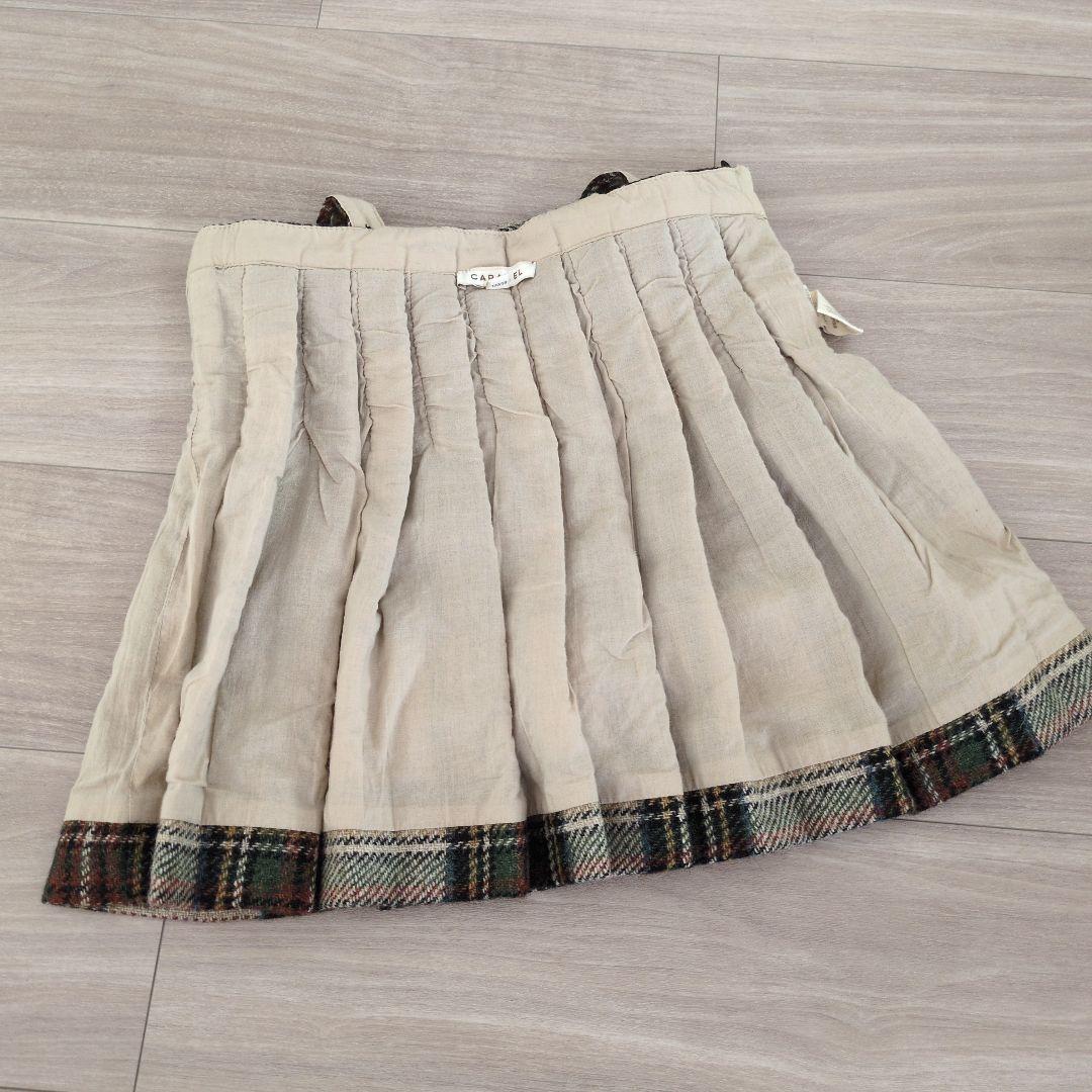 caramel チェック 吊り スカート8Y