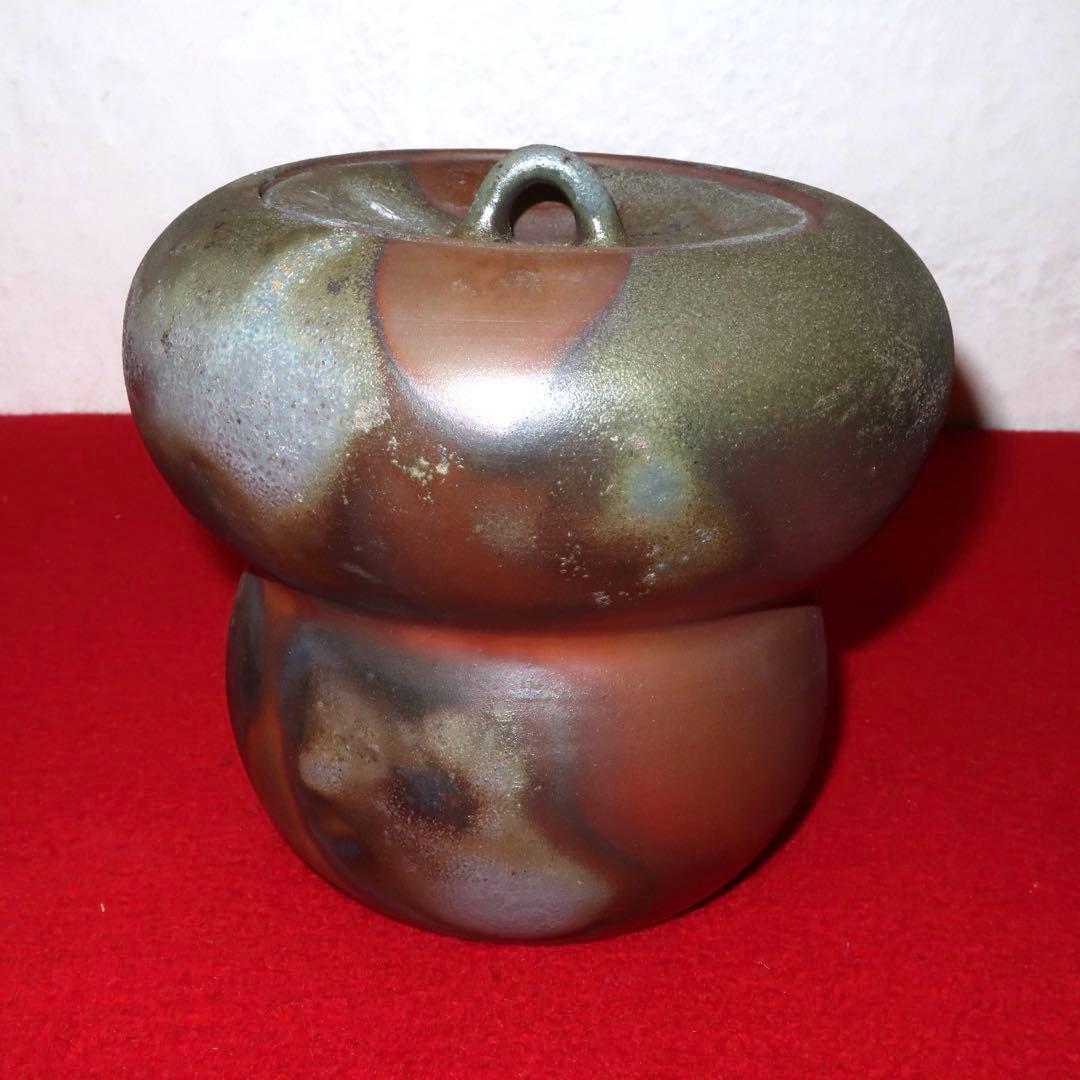 茶道具】小西陶古作 備前焼 箪瓢水指