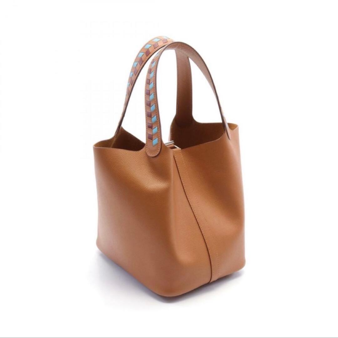 HERMES ピコタンロック MM トレサージュ　ゴールド　ハンドバッグ