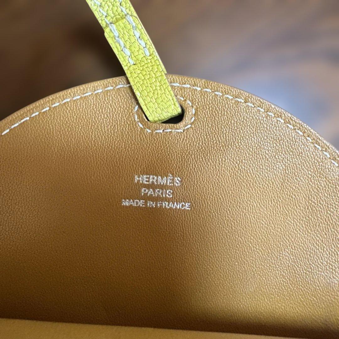 え*り様 エルメス　イエロー レザー スマホショルダーバッグ