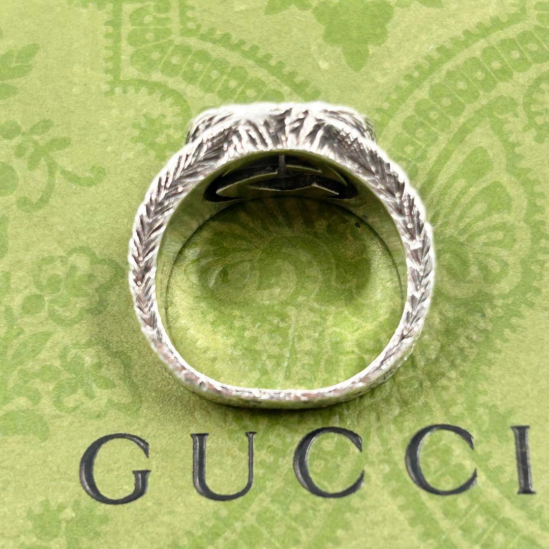 美品✨　グッチ　GUCCI リング　アラベスク　インターロッキング　シルバー　燻