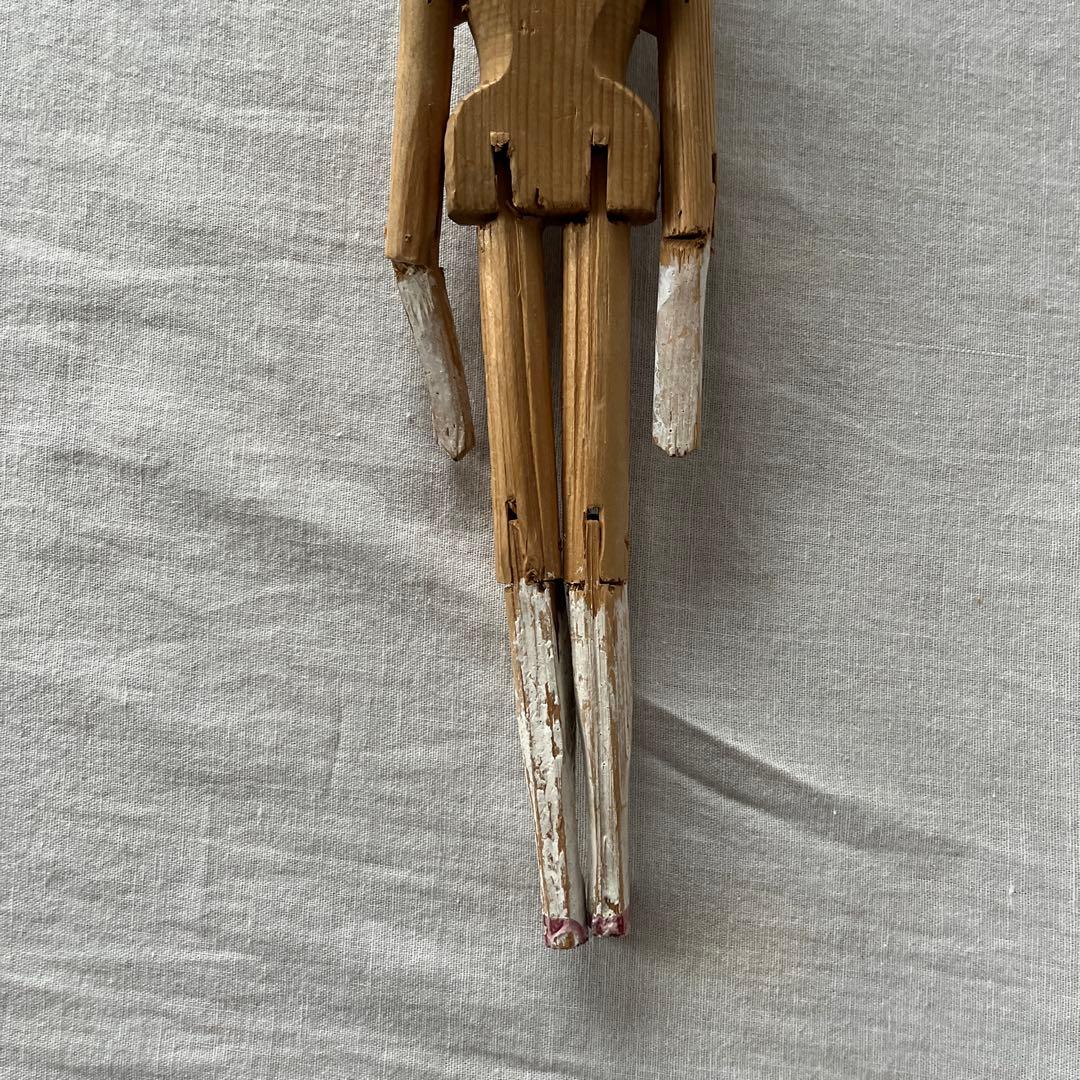 アンティーク ペグドール おすわり ウッデンドール