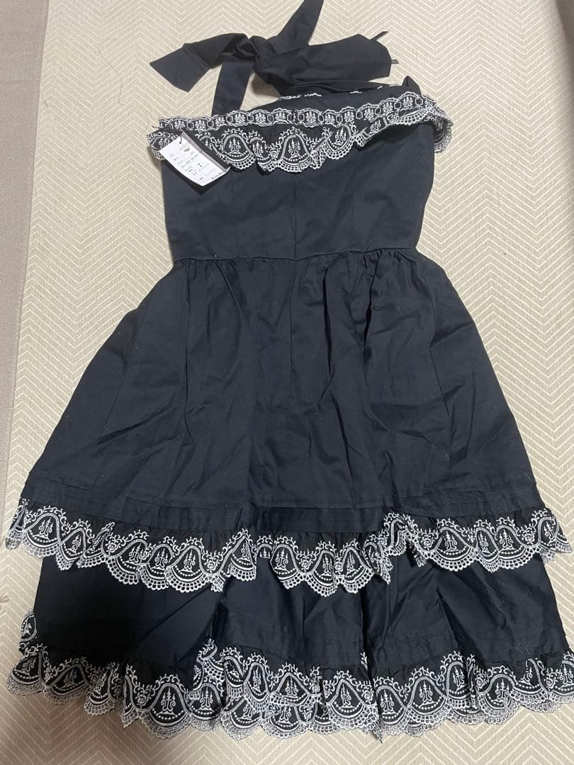 【新品】Moi-meme-Moitie 燭台刺繍ジャンパースカート　ティアード