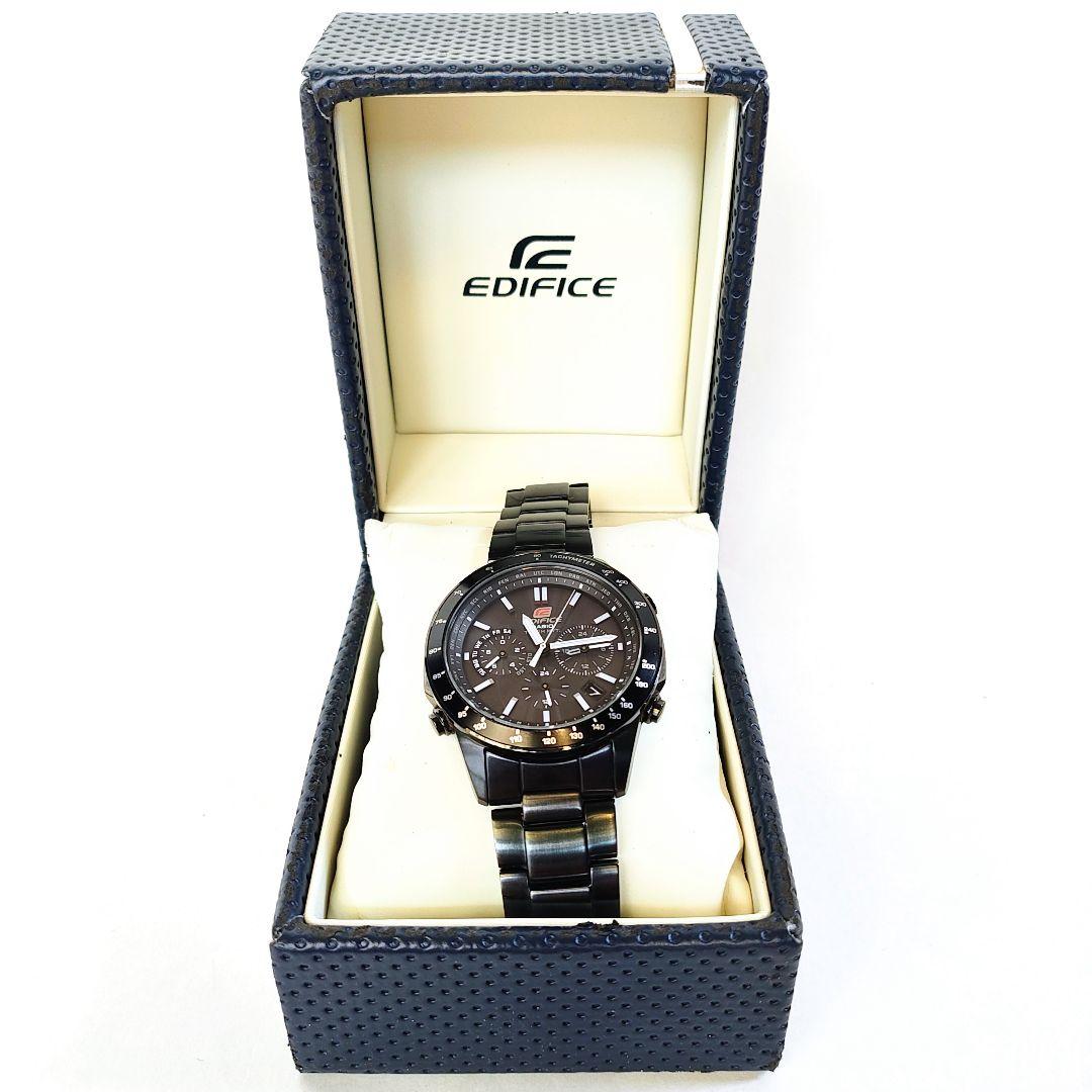CASIO EDIFICEクロノグラフソーラー電波腕時計ブラック備品付き