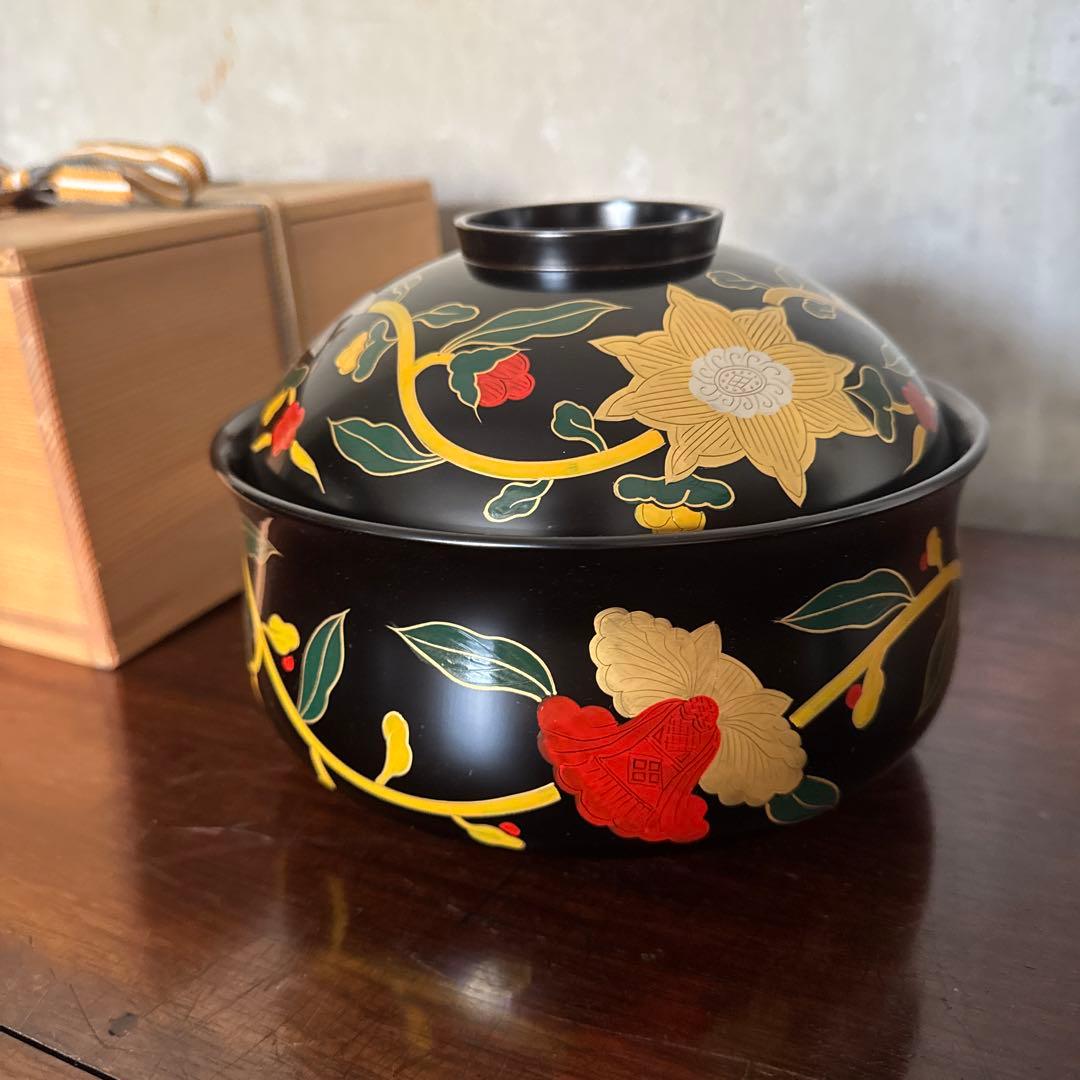 平安「象彦」　長寛写　砂金袋形　喰籠　共箱　K332