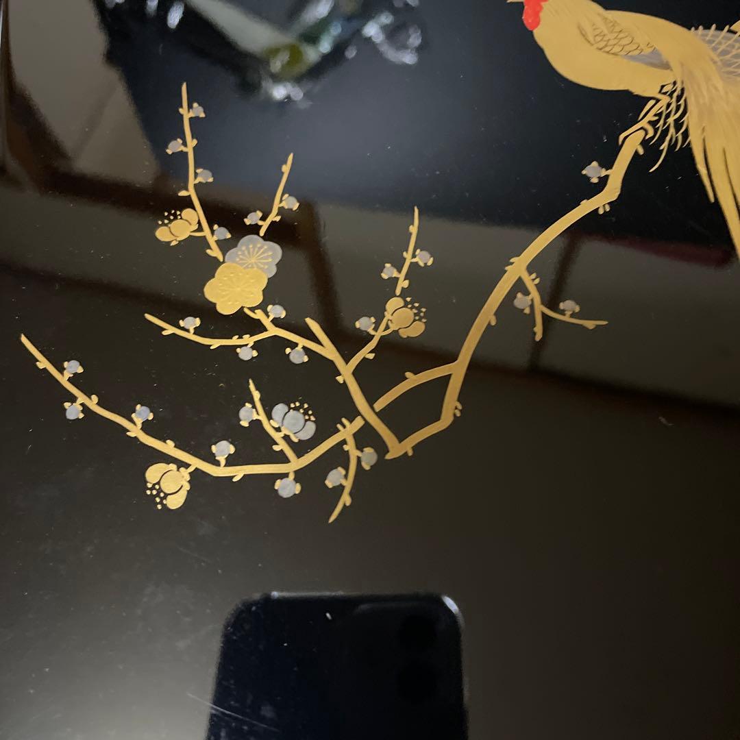 時代物　蒔絵硯箱　是真造　木箱付き