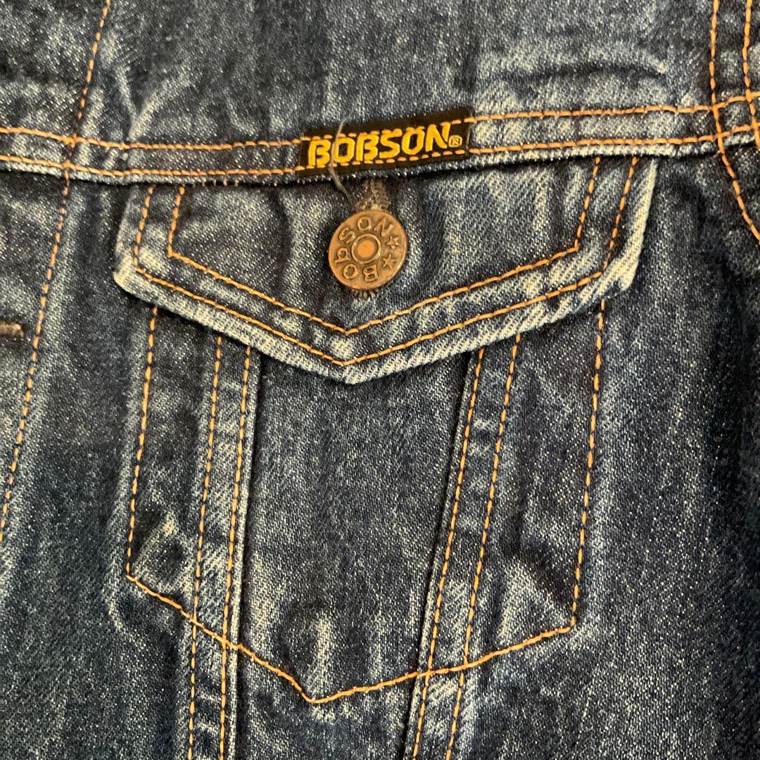 BOBSON ボブソン キッズ デニム ジャケット Gジャン 刺繍入り - メルカリ