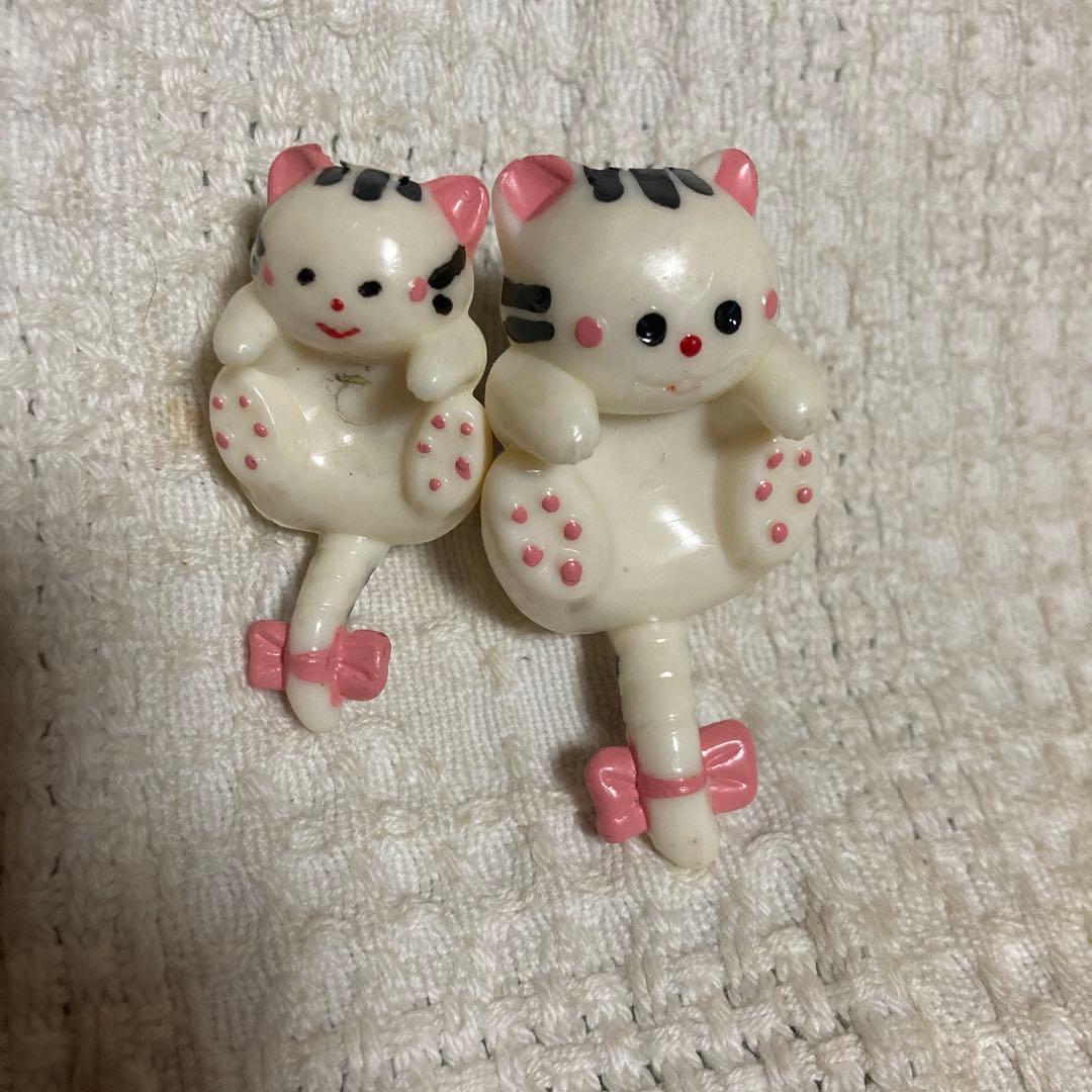 昭和レトロ　ヴィンテージ 猫　引っ掛けマスコット　 撮影＆確認のため開封した