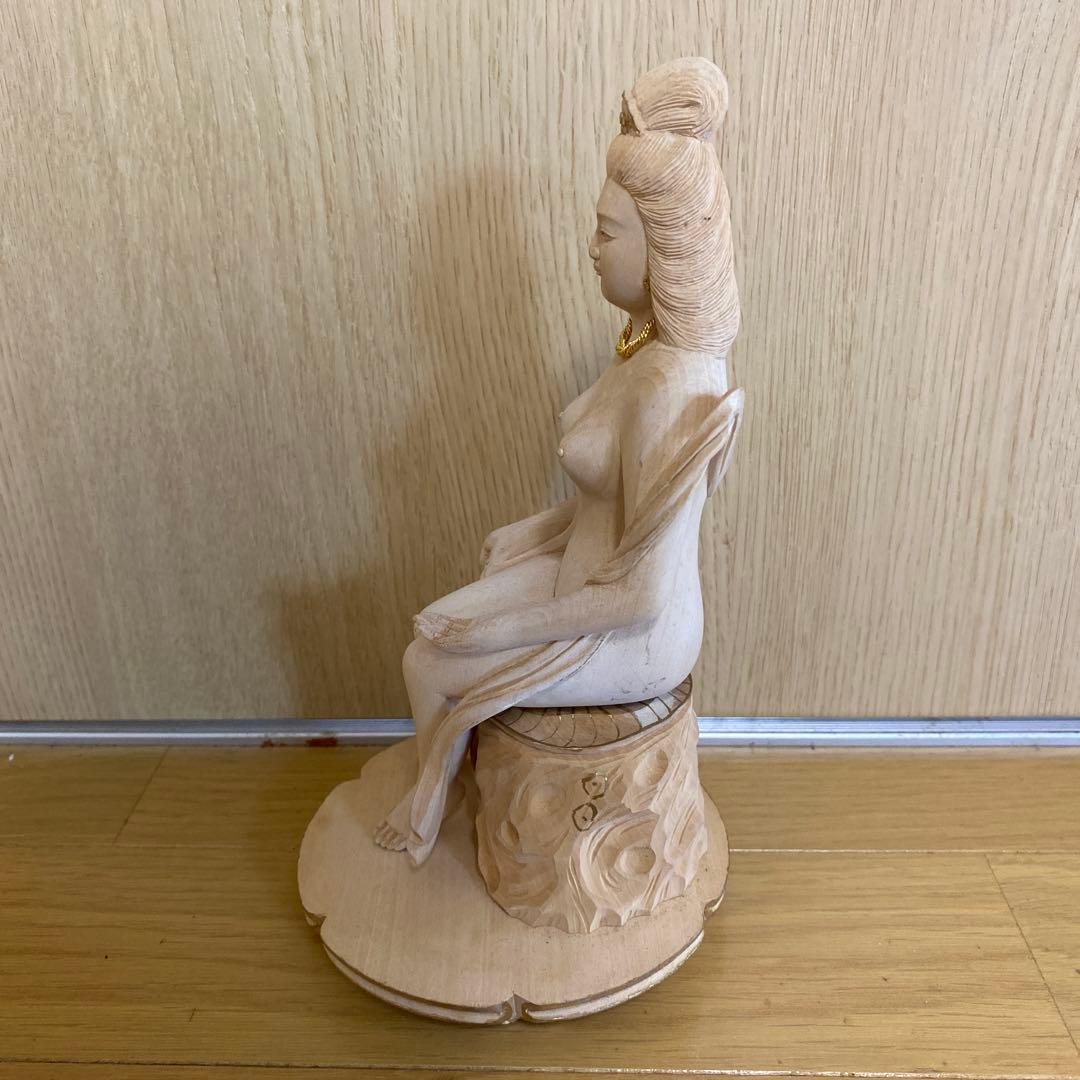 木彫 秘宝 裸弁天 弁財天 仏像 置物 - メルカリ