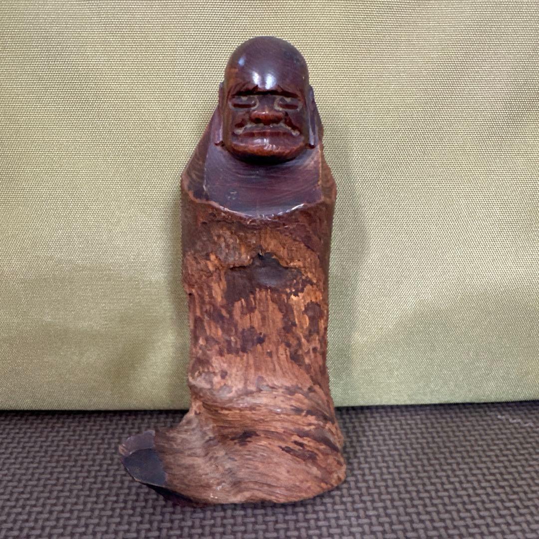 讃岐一刀彫の達磨大師 ヴィンテージ 木製仏像風彫刻 高さ約15㎝ - メルカリ