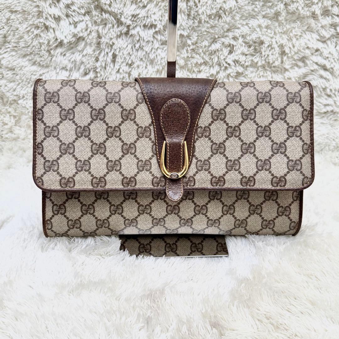 GUCCIグッチ GGスプリーム クラッチバッグ 2wayショルダーバッグ 金具