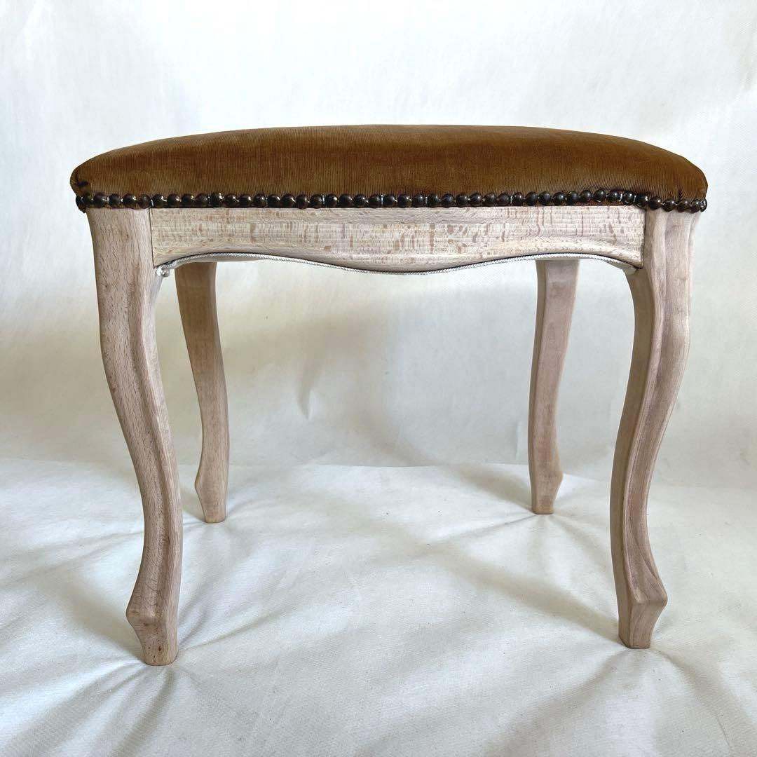 猫脚スツール・茶色 木製フレーム