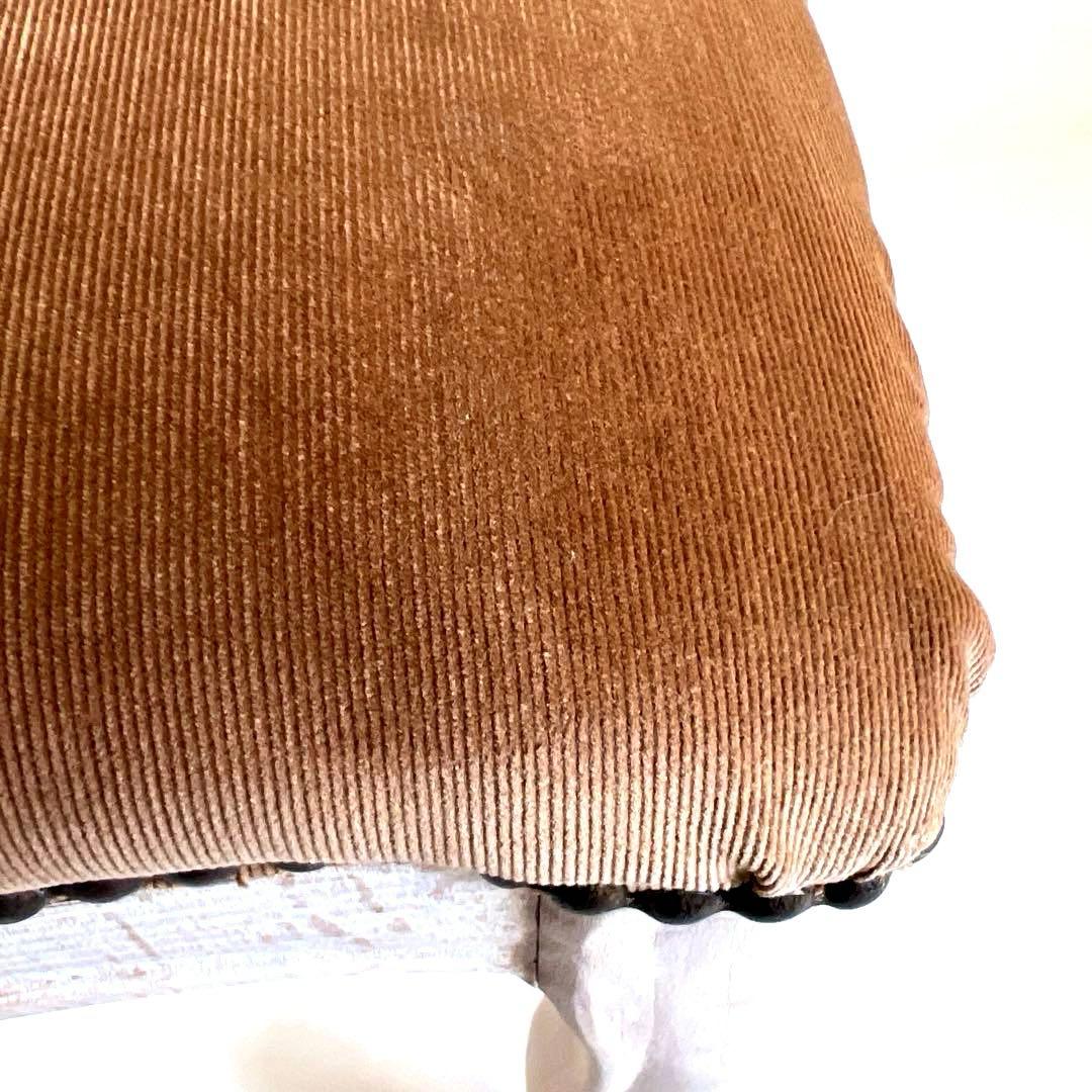 猫脚スツール・茶色 木製フレーム