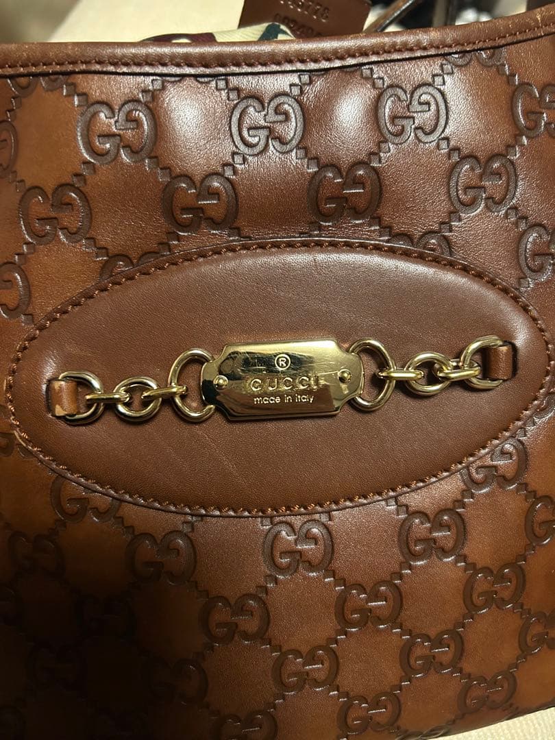 GUCCI ブラウン GGパターン ショルダーバッグ