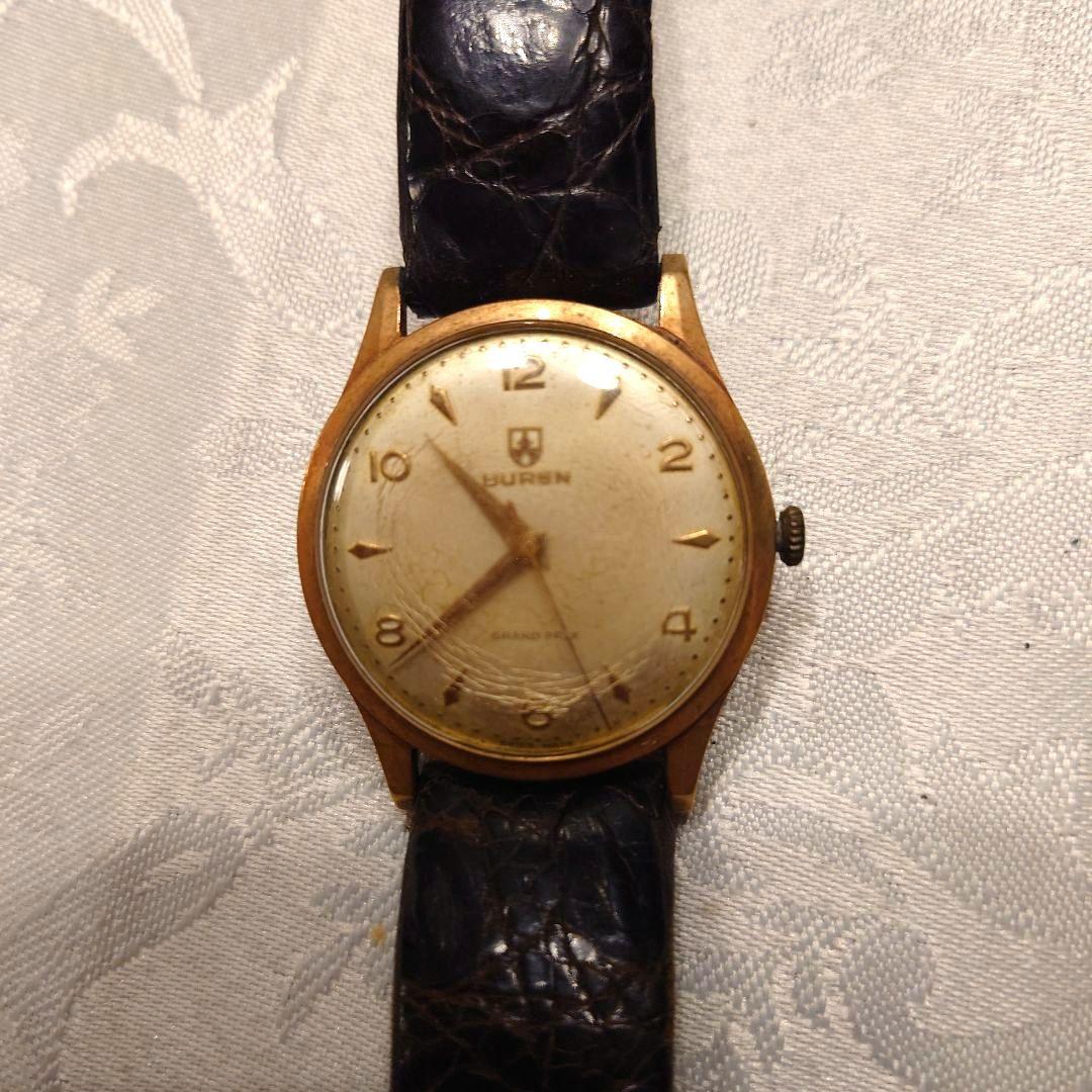 T*1様 【BUREN　SWISS製】 手巻き時計 ゴールドケースワニ皮ベルトア