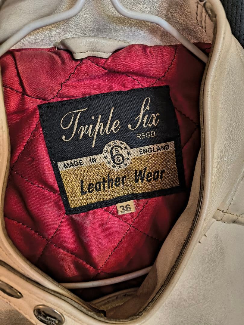 貴重 666 Triple Six レザージャケット 36 ホワイト