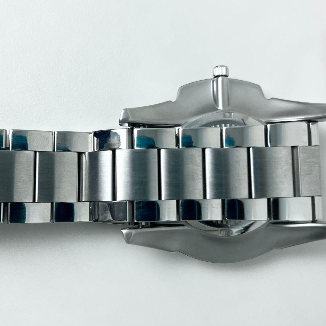 【美品】 稼働 POLICE 14384J ネイビー文字盤 デイト 腕時計