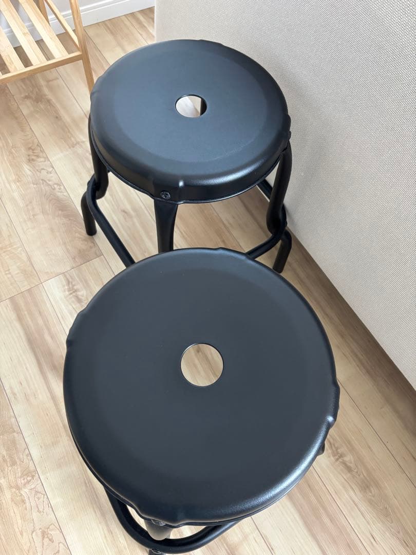 IKEAロースコグ スツール, ブラック　4脚セット