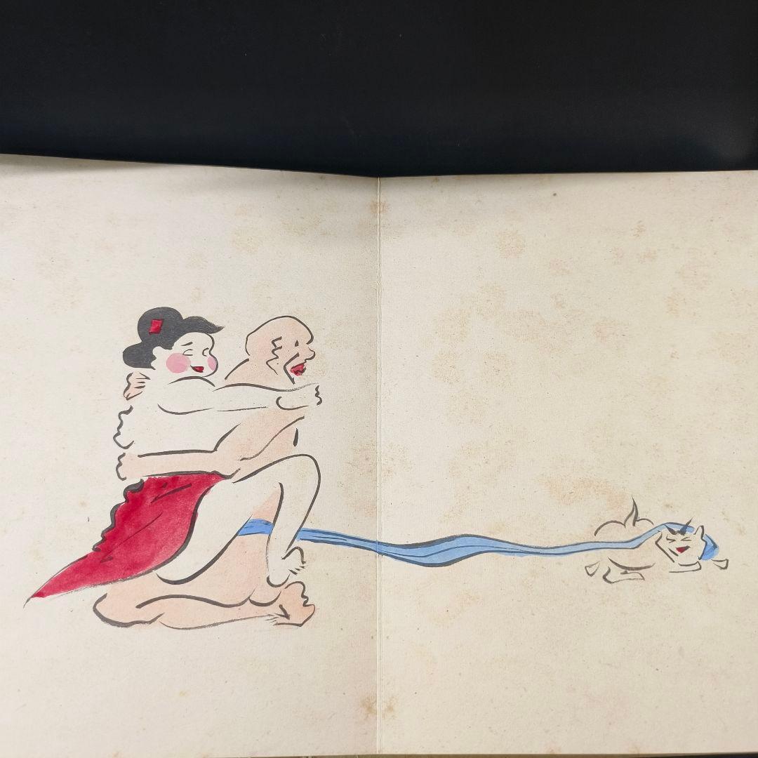 日本絵画 肉筆春画 天理教 御教祖傅 謹演 全14枚 古美術品 桐箱付 和骨董