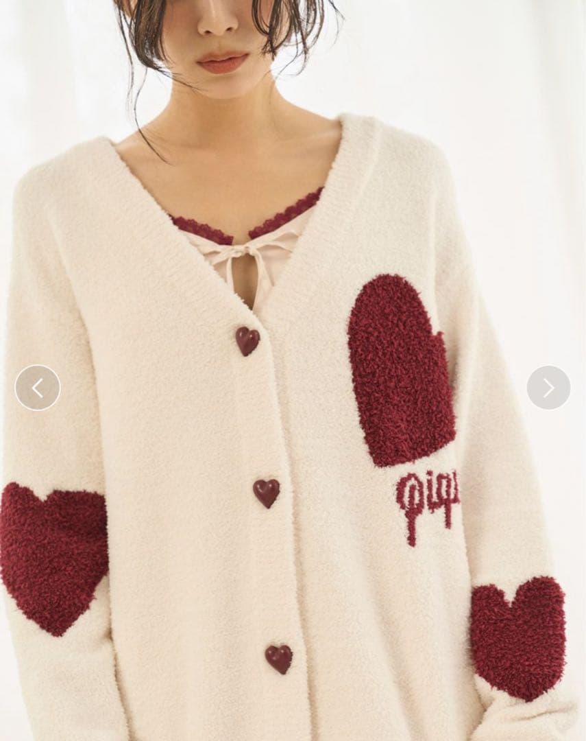 【新品】gelato pique ハートジャガードカーディガン M-L