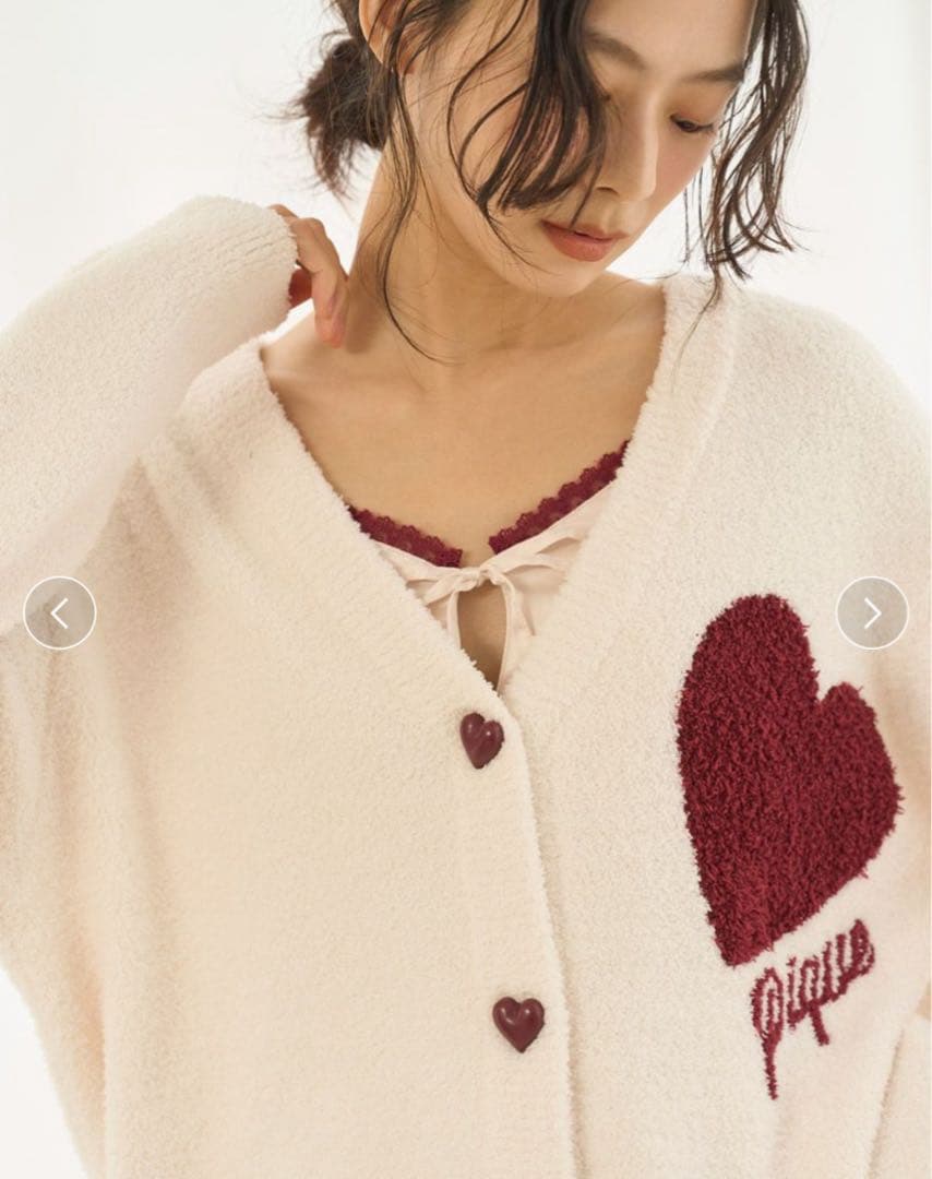 【新品】gelato pique ハートジャガードカーディガン M-L