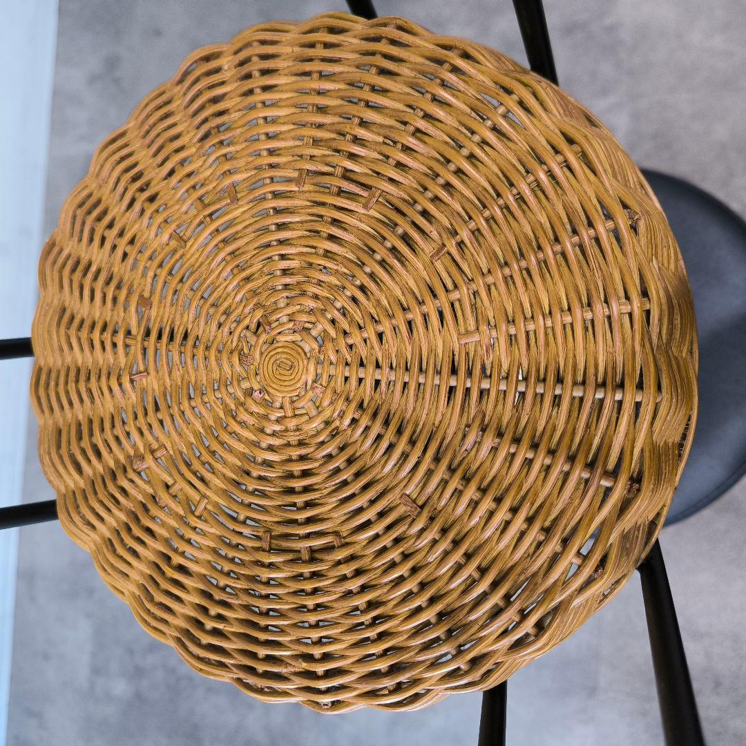 美品 IDEE イデー サイドテーブル アイアン かご