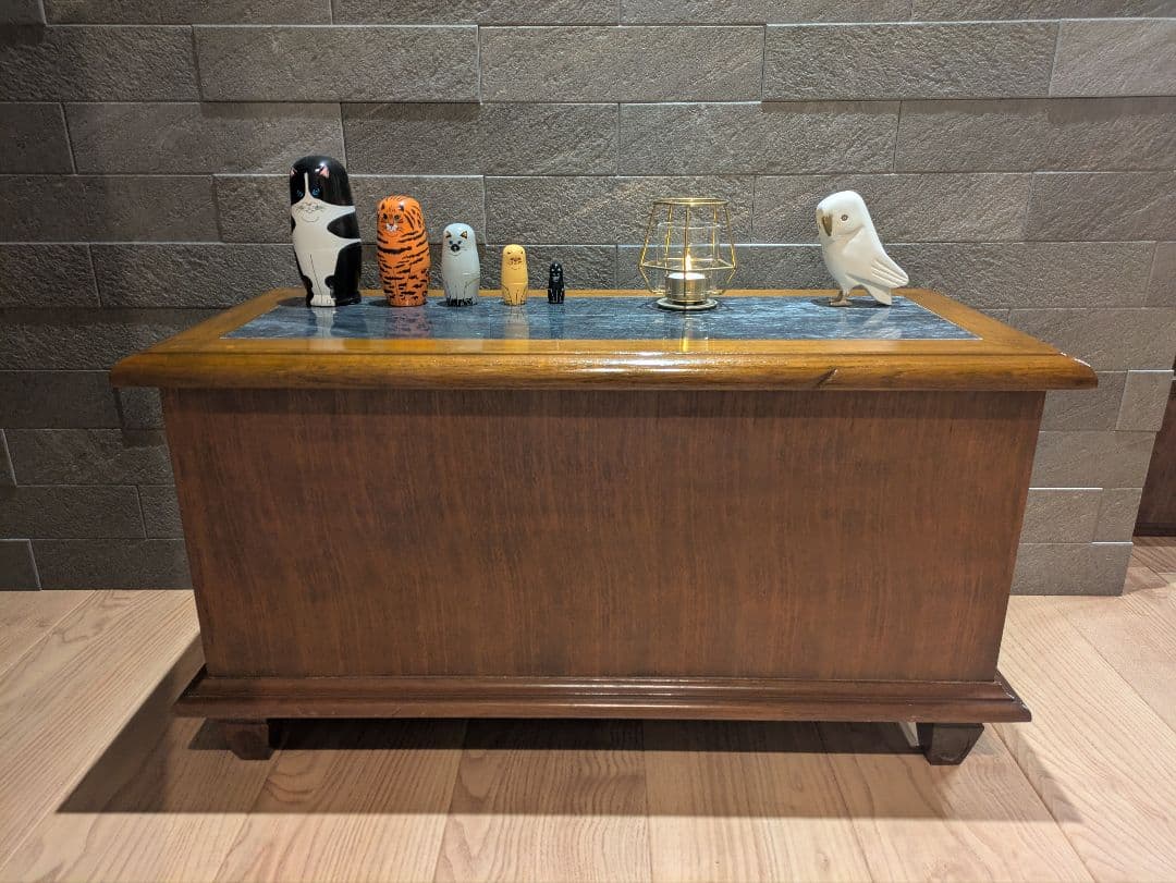 アンティーク ローチェスト 天然木 大理石トップ 3段チェスト サイド