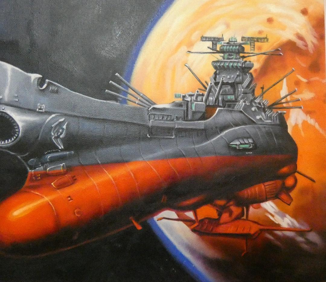 油絵　額付き　松本零士　 F6 【　風景　】手描き