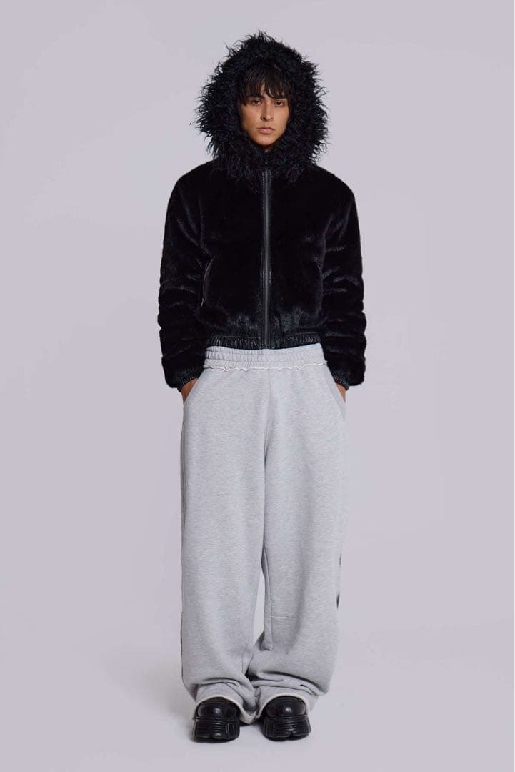 Jaded London Raven Faux Fur Jacket ブラック